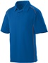 Adult 3-Button, Contrast Piping, Sport Polo Shirt ROYAL/ORANGE Pocket