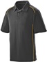 Adult 3-Button, Contrast Piping, Sport Polo Shirt BLACK/GOLD Pocket