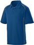 Adult 3-Button, Contrast Piping, Sport Polo Shirt NAVY/GOLD Pocket