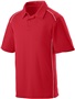 Adult 3-Button, Contrast Piping, Sport Polo Shirt RED/WHITE Pocket