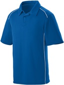 Adult 3-Button, Contrast Piping, Sport Polo Shirt ROYAL/WHITE Pocket