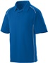 Adult 3-Button, Contrast Piping, Sport Polo Shirt ROYAL/WHITE Pocket