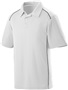 Adult 3-Button, Contrast Piping, Sport Polo Shirt WHITE/BLACK Pocket