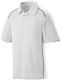 Adult 3-Button, Contrast Piping, Sport Polo Shirt WHITE/NAVY Pocket