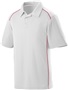 Adult 3-Button, Contrast Piping, Sport Polo Shirt WHITE/RED Pocket