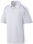 Adult 3-Button, Contrast Piping, Sport Polo Shirt WHITE/ROYAL Pocket
