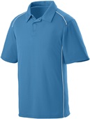 Adult 3-Button, Contrast Piping, Sport Polo Shirt COLUMBIA BLUE/WHITE Pocket