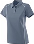 Womens Contrast Piping, Wicking Sports Polo Shirt GRAPHITE/WHITE Pocket