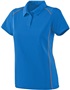 Womens Contrast Piping, Wicking Sports Polo Shirt ROYAL/ORANGE Pocket