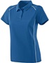 Womens Contrast Piping, Wicking Sports Polo Shirt NAVY/WHITE Pocket