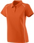 Womens Contrast Piping, Wicking Sports Polo Shirt ORANGE/WHITE Pocket