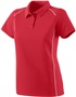 Womens Contrast Piping, Wicking Sports Polo Shirt RED/WHITE Pocket