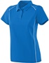 Womens Contrast Piping, Wicking Sports Polo Shirt ROYAL/WHITE Pocket