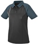 Womens 3-Button, 2-Color, Sport Polo Shirt BLACK/SLATE Pocket