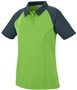 Womens 3-Button, 2-Color, Sport Polo Shirt LIME/SLATE Pocket