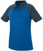 Womens 3-Button, 2-Color, Sport Polo Shirt ROYAL/SLATE Pocket