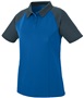 Womens 3-Button, 2-Color, Sport Polo Shirt ROYAL/SLATE Pocket
