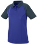 Womens 3-Button, 2-Color, Sport Polo Shirt PURPLE/SLATE Pocket