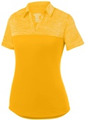 Augusta Sportswear Ladies V-Neck Shadow Sport Polo Shirt 5413 GOLD Pocket