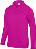 Youth 1/4 Zip Wicking Fleece Pullover 5508 POWER PINK Pocket