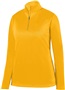 Womens, 1/4 Zip,  Long Sleeve Fleece Pullover Shirt GOLD Pocket