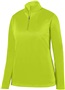 Womens, 1/4 Zip,  Long Sleeve Fleece Pullover Shirt LIME Pocket