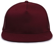 The Game Five Panel Trucker Cap GB452F MAROON/MAROON Front