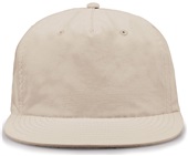 The Game Five Panel Poly Snapback Cap GB501 TAN Front
