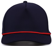 The Game 5 Panel Neoprene W/Snapback Cap GB505R NAVY/RED Front