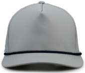 The Game 5 Panel Neoprene W/Snapback Cap GB505R GREY/NAVY Front