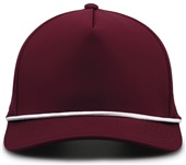 The Game 5 Panel Neoprene W/Snapback Cap GB505R DK MAROON/WHITE Front