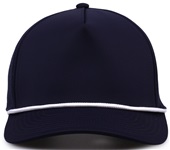 The Game 5 Panel Neoprene W/Snapback Cap GB505R NAVY/WHITE Front