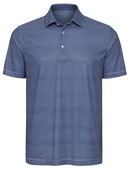ParagonXP Adult Aiken Heathered Classic Striped Polo NAVY HEATHER/WHITE Pocket