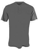 Alleson Adult 2-Button Henley Baseball Jerseys 522MM CHARCOAL Pocket