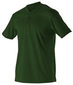 Alleson Adult 2-Button Henley Baseball Jerseys 522MM FOREST Pocket