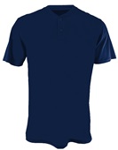 Alleson Adult 2-Button Henley Baseball Jerseys 522MM NAVY Pocket