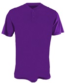 Alleson Adult 2-Button Henley Baseball Jerseys 522MM PURPLE Pocket