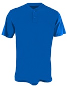 Alleson Adult 2-Button Henley Baseball Jerseys 522MM ROYAL Pocket