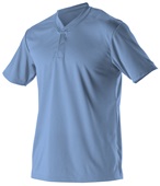 Alleson Adult 2-Button Henley Baseball Jerseys 522MM SKY BLUE Pocket