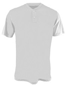 Alleson Adult 2-Button Henley Baseball Jerseys 522MM WHITE Pocket