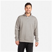 Next Level Unisex Santa Cruz Quarter Zip 9643 HEATHER GRAY Pocket
