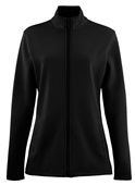 Zorrel Ladies Dakota Poly-Cotton Fleece Long Sleeve Full Zip Jacket BLACK Pocket