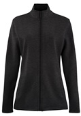 Zorrel Ladies Dakota Poly-Cotton Fleece Long Sleeve Full Zip Jacket HEATHER CHARCOAL Pocket