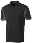 Tonix Men's Velocity LuxKnit Performance Polo Shirt 2230 BLACK/GREY Pocket
