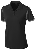Tonix Ladies Velocity Polo Shirt 2235 BLACK/GREY Pocket