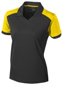 Tonix Ladies Ultimate Polo Shirt 2245 BLACK/GOLD Pocket