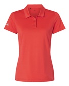 Adidas Women's Textured Stripe Polo ADI-A707 BRIGHT RED Pocket