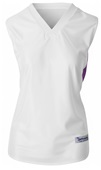 Womens Dazzle V-Neck Sleeveless Basketball Jersey WHITE/PURPLE Front