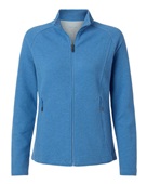 North End Women's Spirit Textured Full-Zip Jacket NE727W LIGHT NAUTICAL BLUE HEATHER Pocket