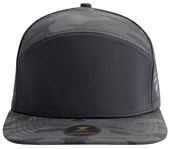 Zapped Cobra 6-Panel Medium Profile Flat Bill Snapback Baseball Caps BLACK CAMO-BLACK Front